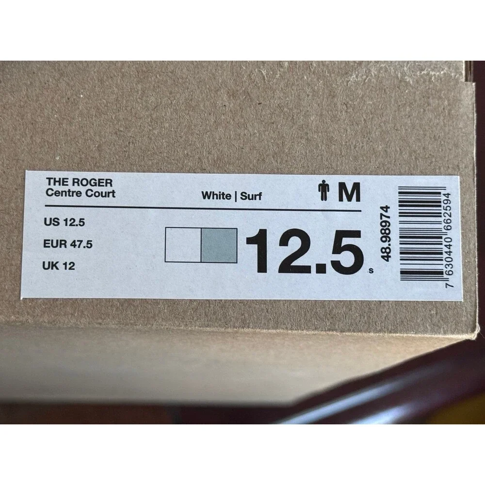 On The Roger Centre Court White Surf Size 12.5 Men’s 48.98974 New In Box - Picture 7 of 7